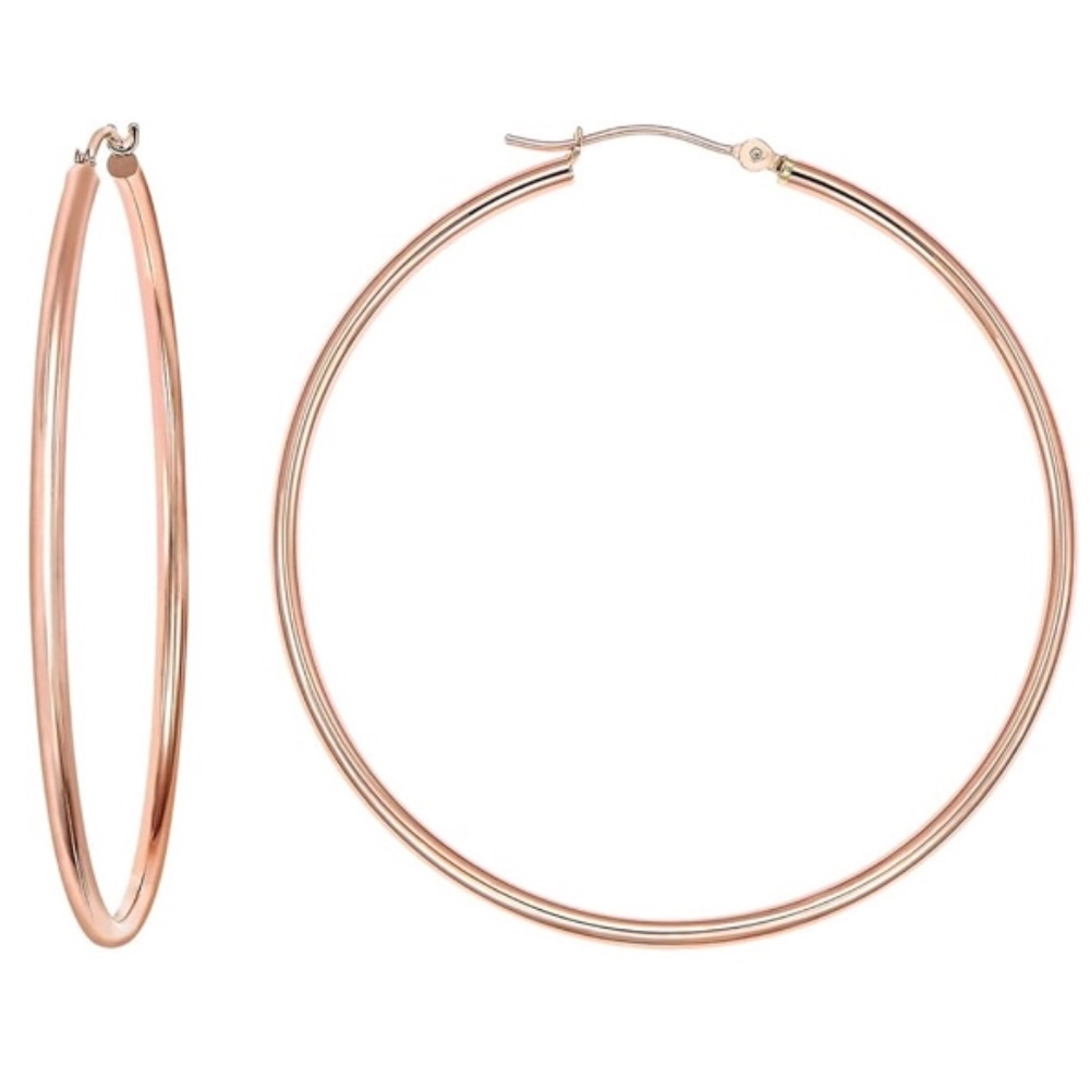 New Liv Oliver 18k Rose Gold Plated Hoop Earrings
